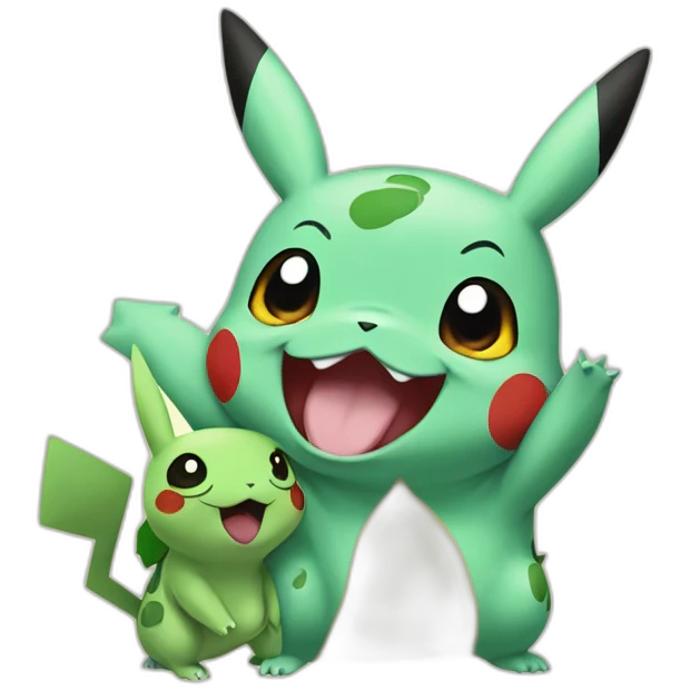 Pikachu and bulbasaur emoji