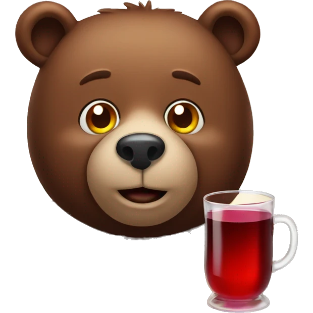 Bear with mulled wine  emoji