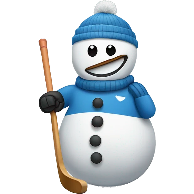 Snowman playing hockey emoji
