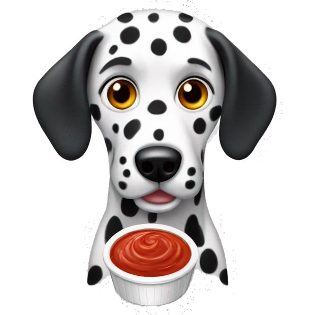 Dalmatian dog with salsa dip emoji