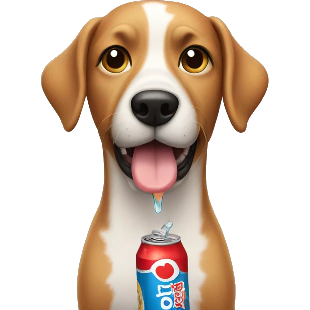 Dog drinking soda emoji