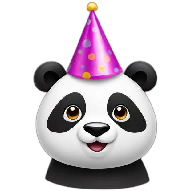 Panda with a party hat emoji