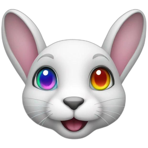 Rabbit rainbow face emoji