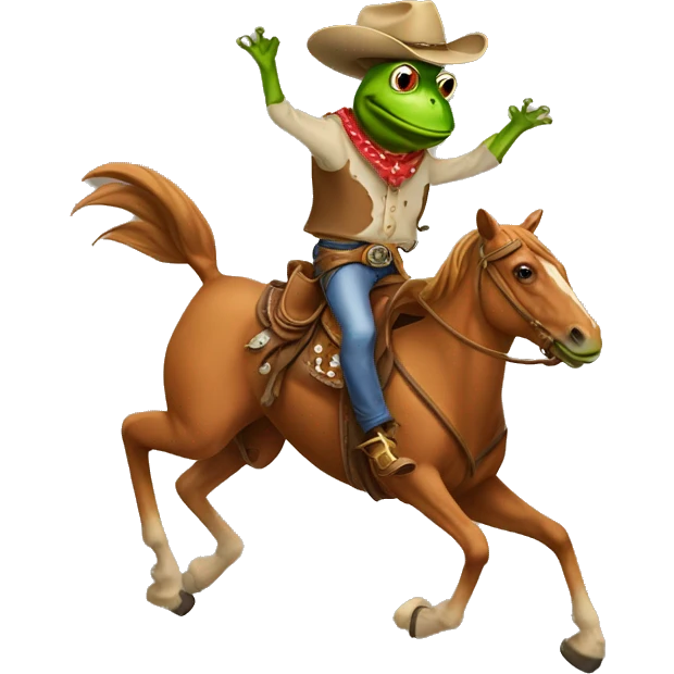 Cowboy frog riding horse emoji