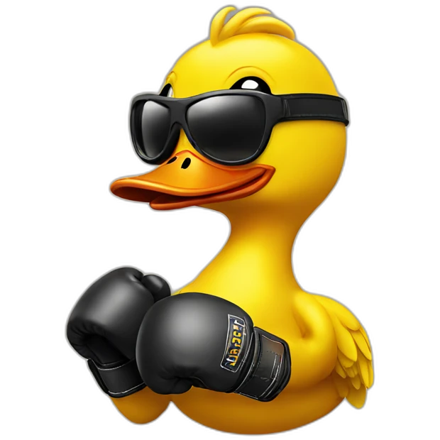yellow duck with boxing gloves emoji
