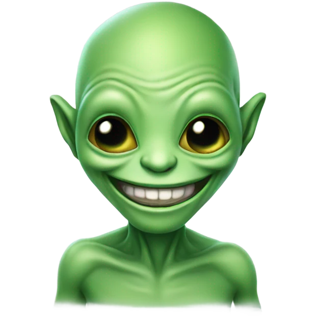 green alien smiling emoji