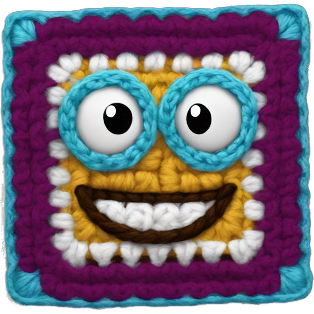 crochet granny square  emoji