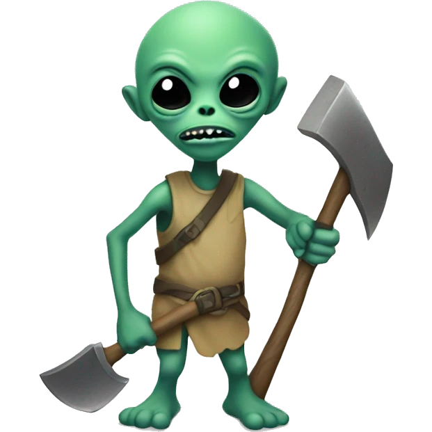 alien with a axe emoji
