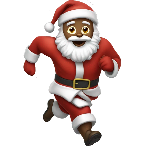 white Santa running emoji