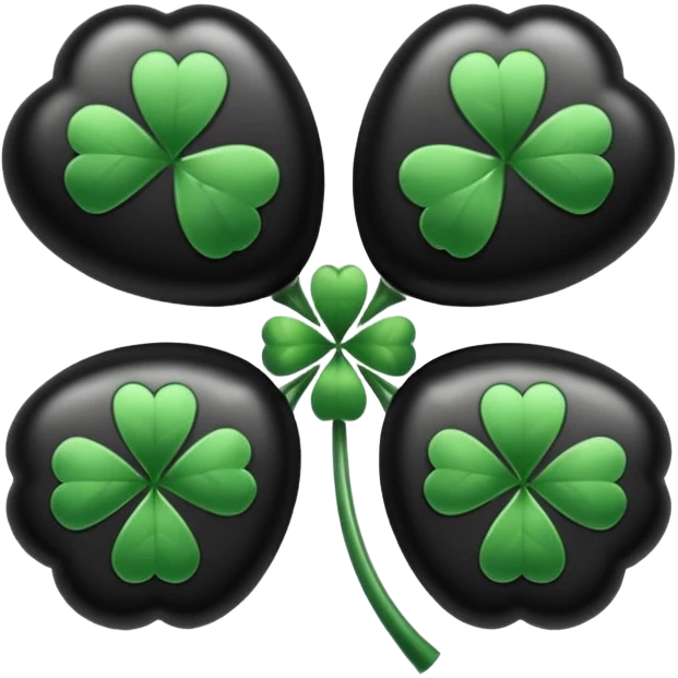 Black five leaf clover  emoji