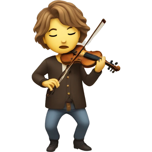 person playing the violon with eyes closed emoji