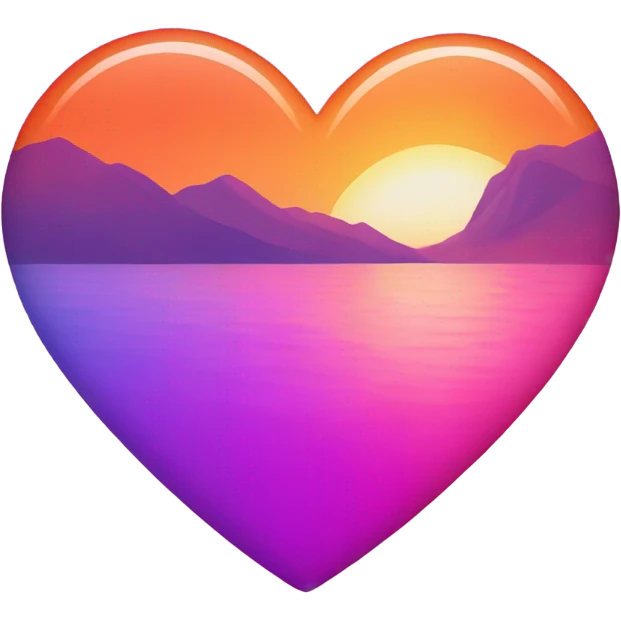 Sunset coloured heart emoji