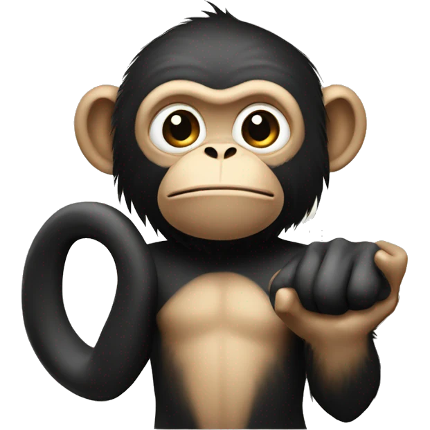Monkey holding a black L shaped object emoji