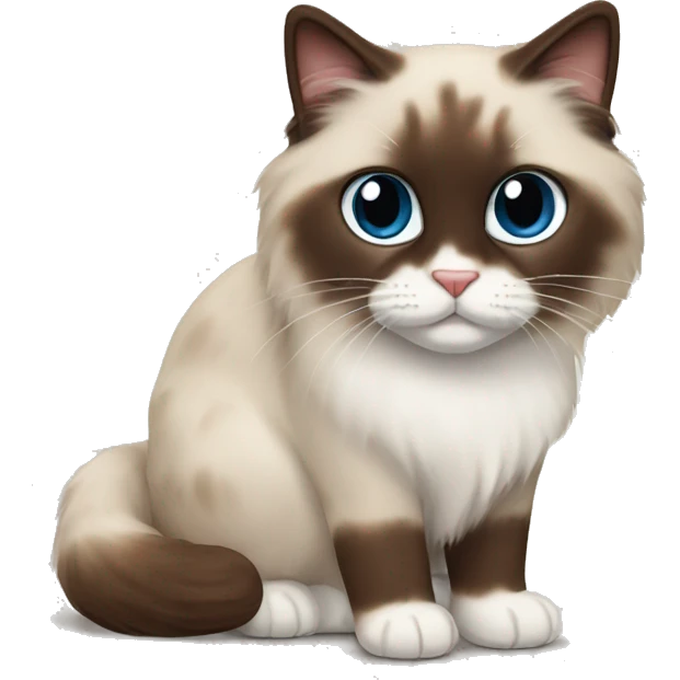 Chocolate point ragdoll cat emoji
