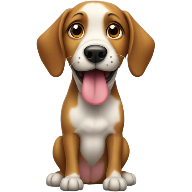 curious dog with tongue to the side emoji