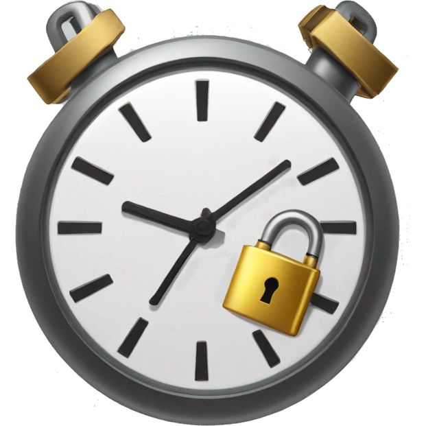 clock with padlock on top of it emoji