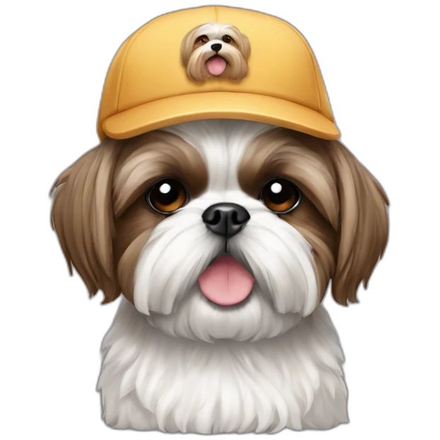 Shih tzu with cap emoji