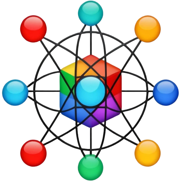 Generate 8 unique emoji-style icons representing chemical element tiles, atomic symbols, colorful science grid blocks, and laboratory chemistry themes. emoji