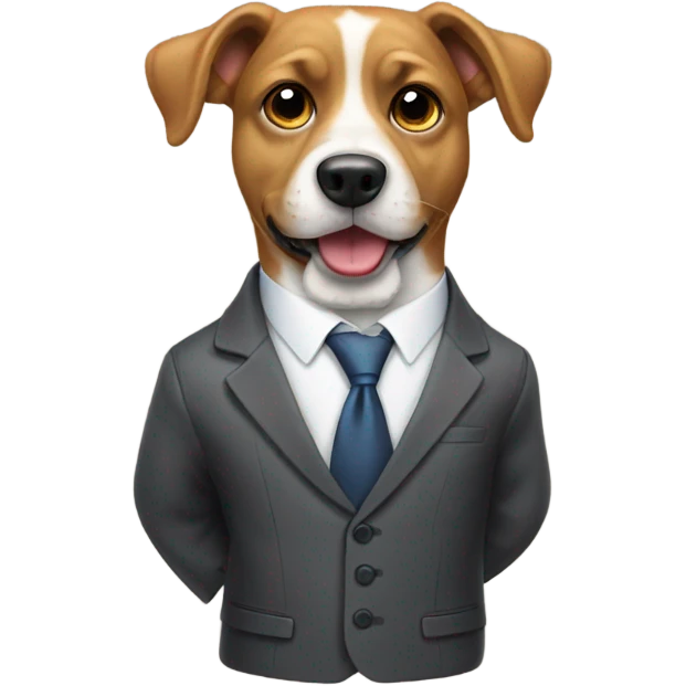 dog wearing suit emoji