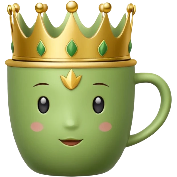 a matcha cup with a crown  emoji