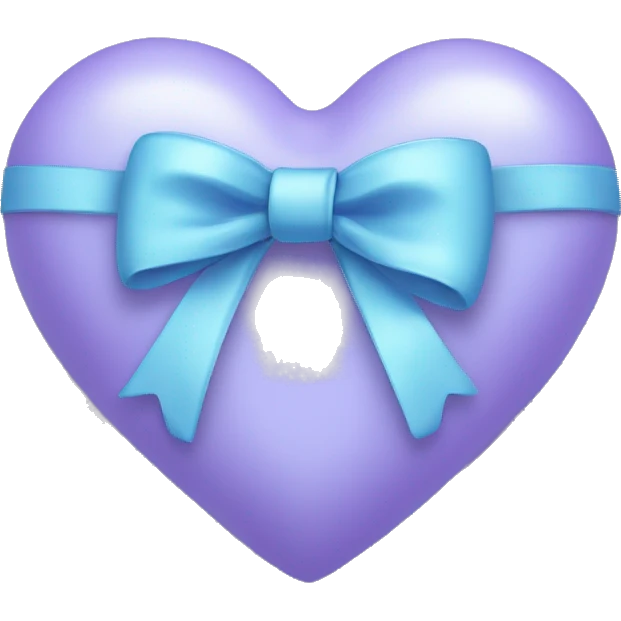 Lilac blue heart with bow emoji