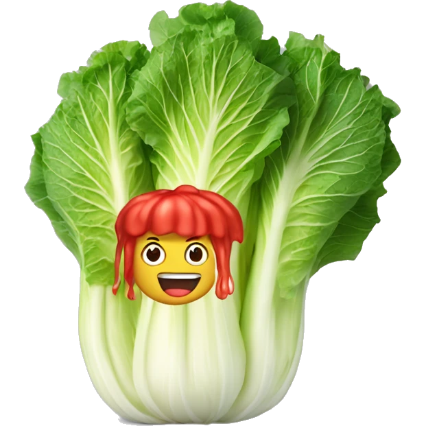 Napa cabbage with Red sauce  emoji