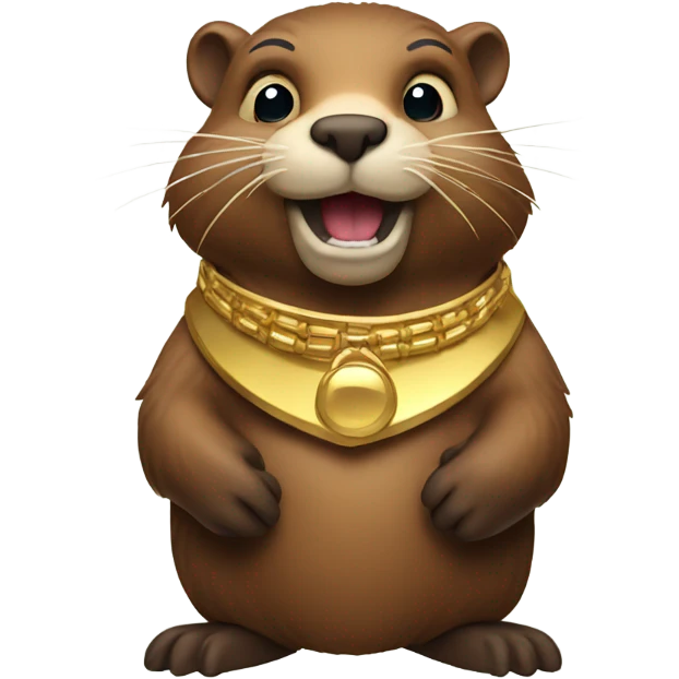 a beaver with a gold collar emoji