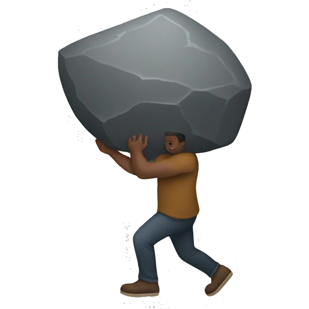 person carring big stone emoji