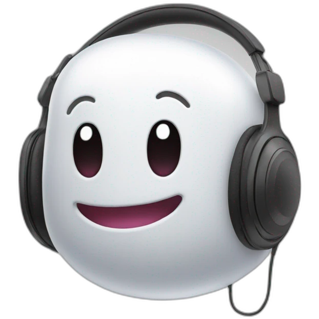 happy blob with wireless headphones emoji
