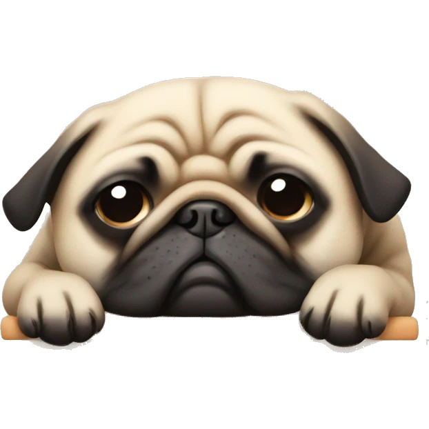 a pug sleeping  emoji