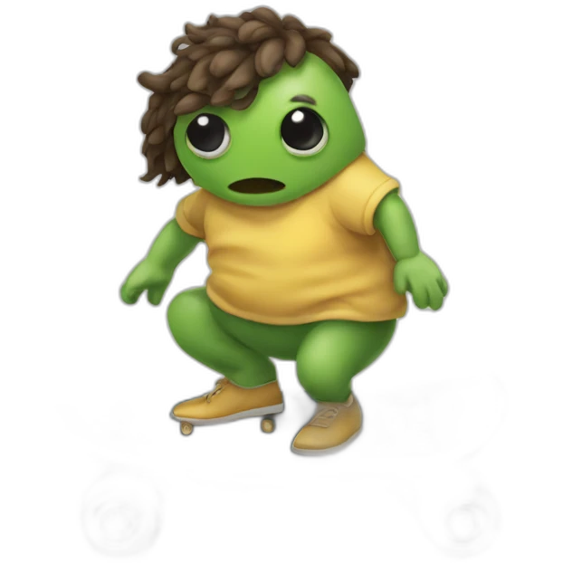 Sapo gordo en patinete emoji