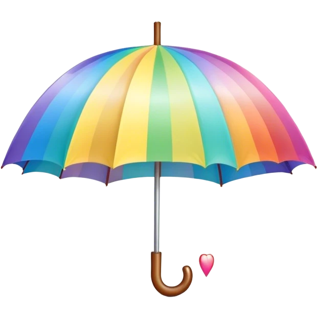 
pastel umbrella and rain in the form of rainbow hearts emoji