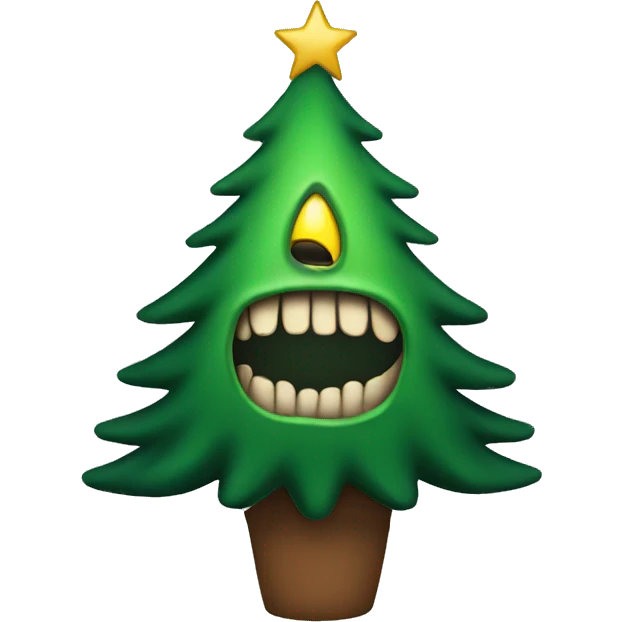 terrifying christmas tree emoji