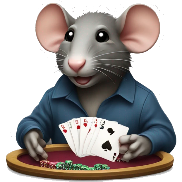 Rat playing poker emoji