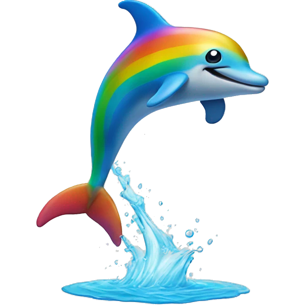 Rainbow dolphin jumping  emoji