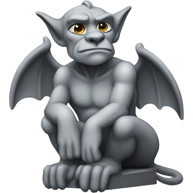 Grey gargoyle sitting emoji