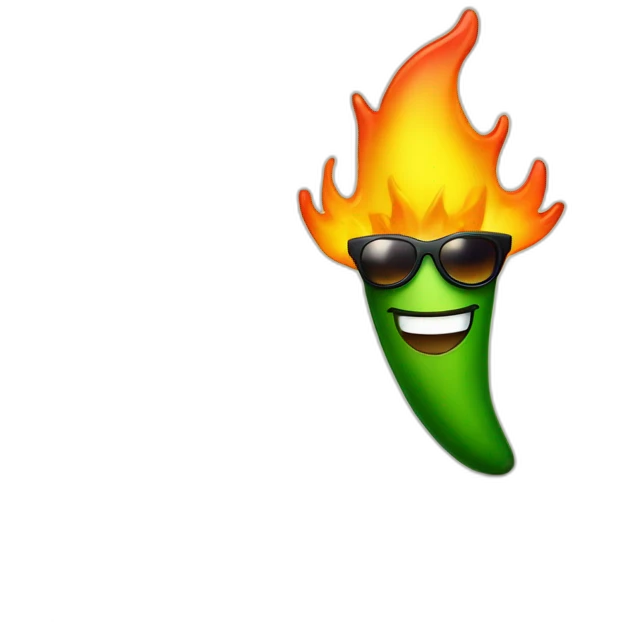 JALAPENO WITH SUN GLASSES IN FLAMES emoji