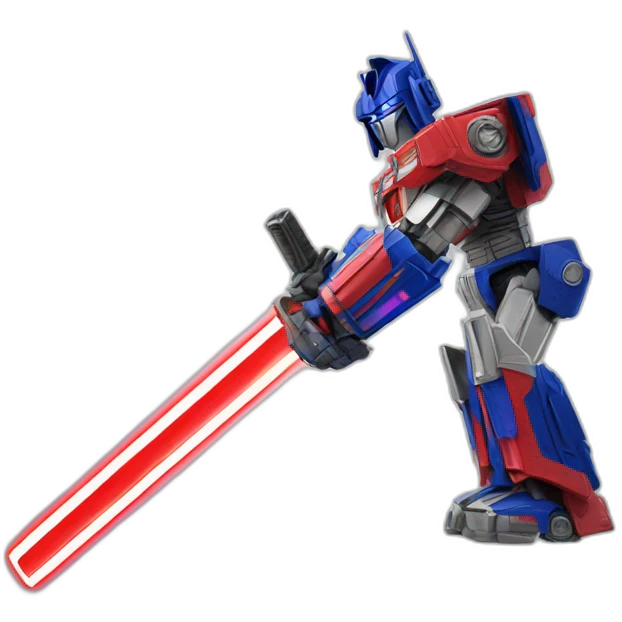 optimus prime  using lightsaber emoji
