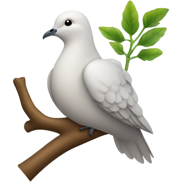 A dove of peace with a green twig in its beak emoji