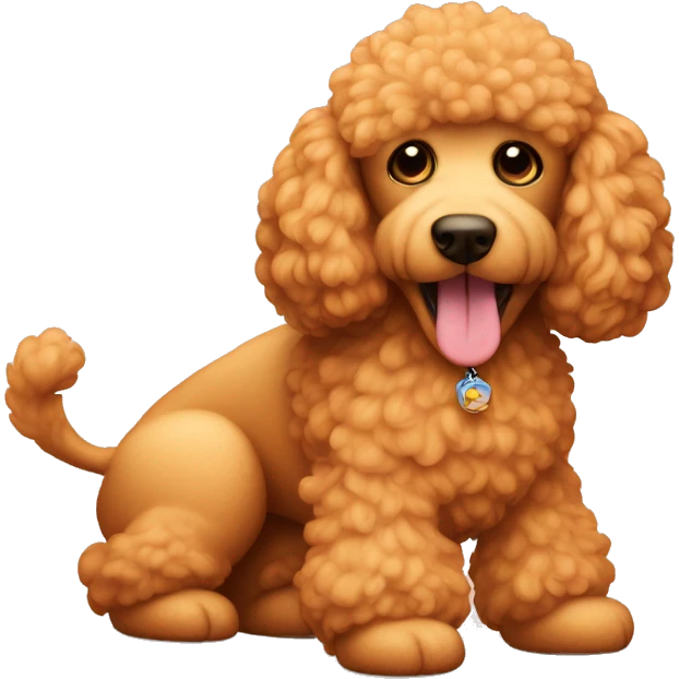 Apricot poodle with lion toy emoji