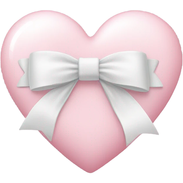 Pastel pink heart with white bow emoji