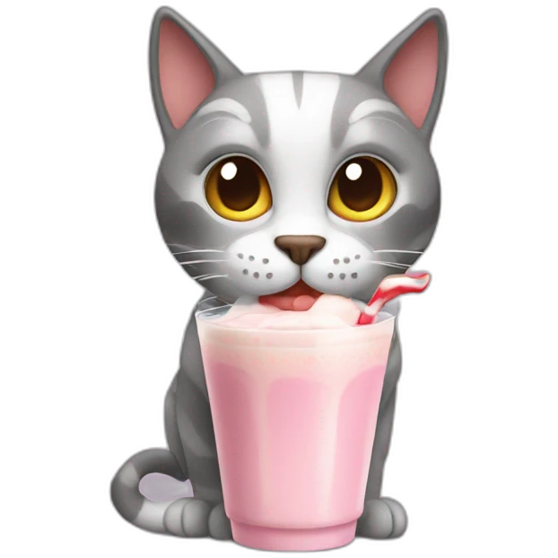 Cat drinking milkshake emoji