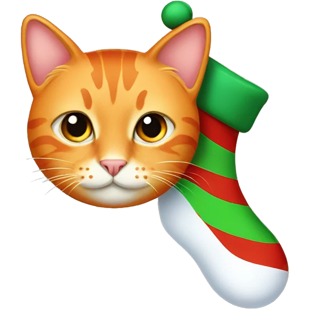 A orange cat in a stocking emoji