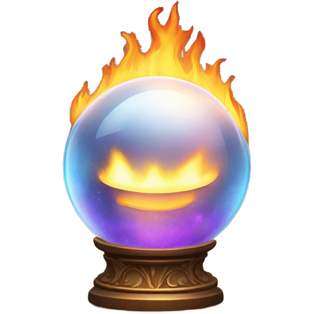 fortune telling ball is in fire emoji