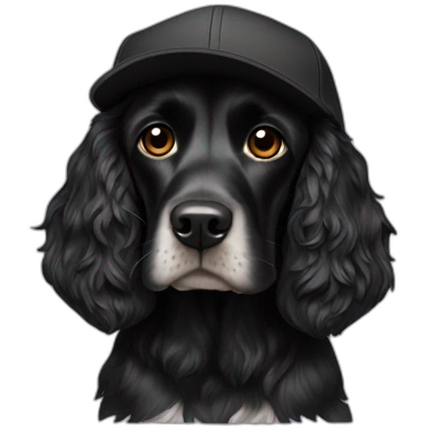 black cocker spaniel cap emoji