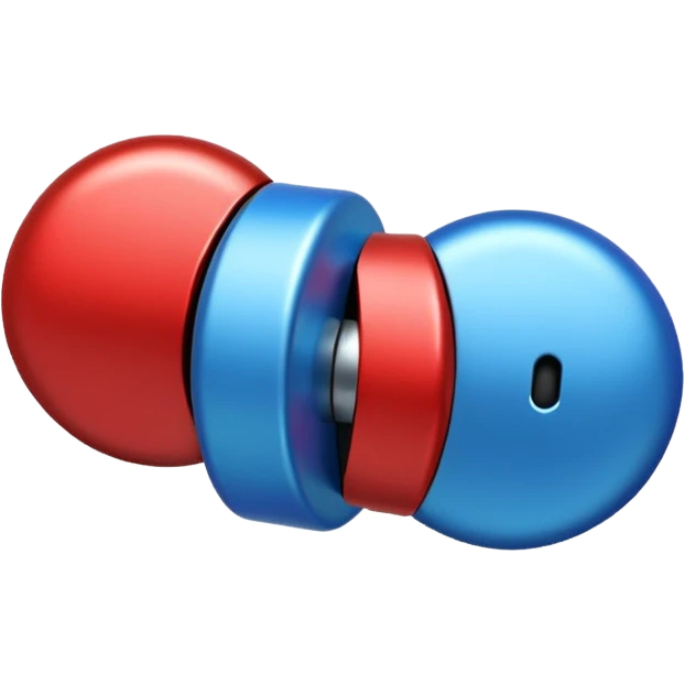 two Magnet Attraction which is in blue and red color emoji