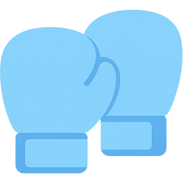 light blue boxing gloves icon emoji