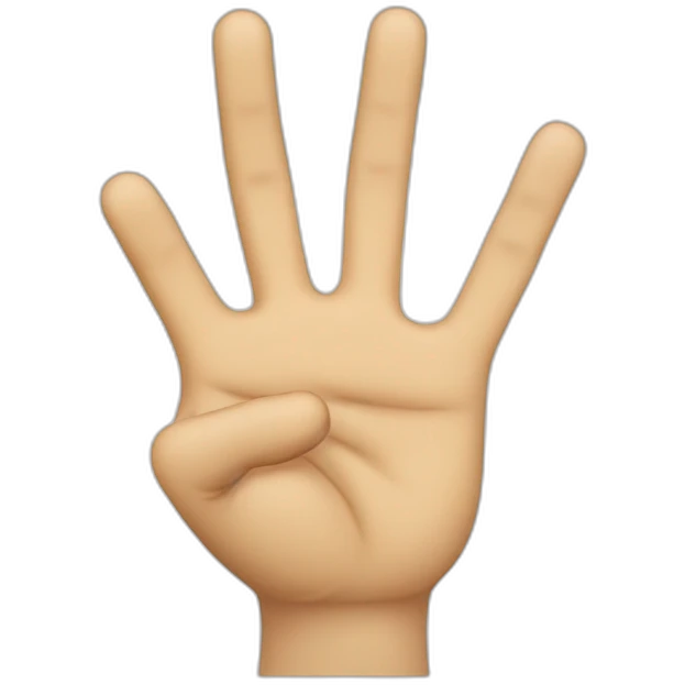 The hand is raised, with index finger and middle finger extended ...