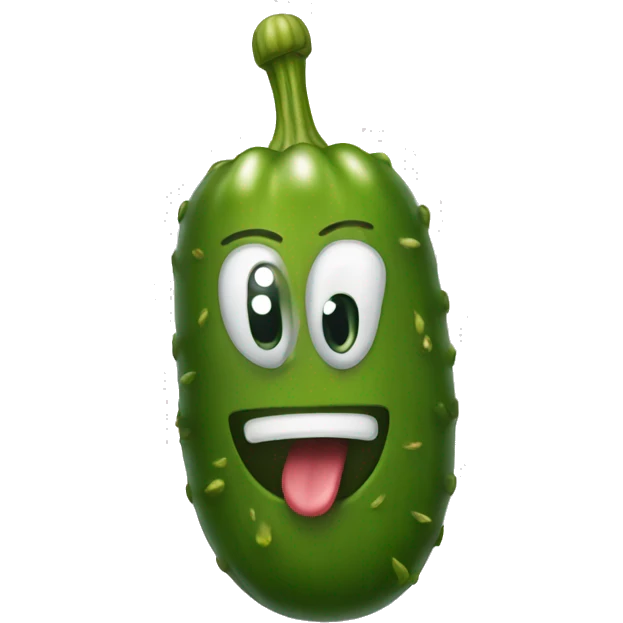 A smiley pickle emoji