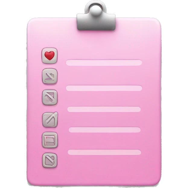 Pink checklist emoji